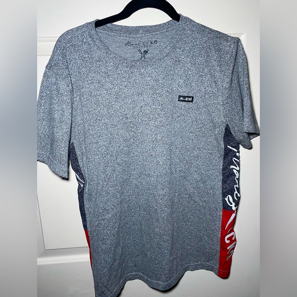 Marc Ecko Mens Gray T-Shirt Short Sleeve Crew Neck, M